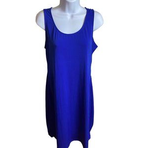 JM studio by John Meyer size M dress made in Egypt tank sheath blue in color